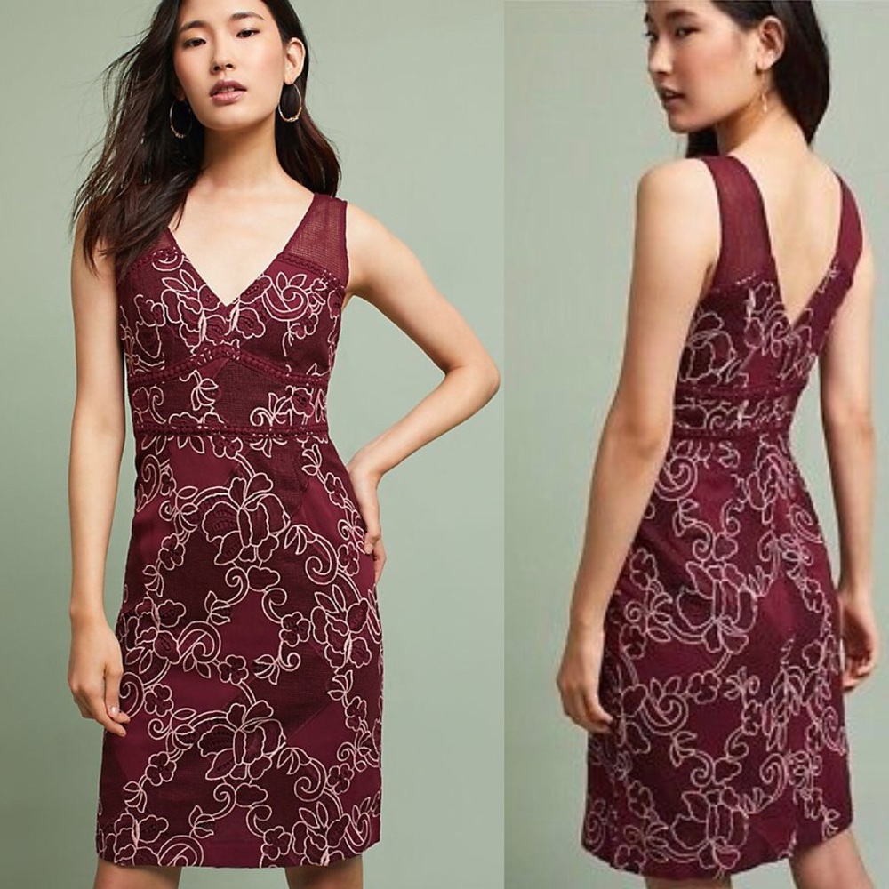 Anthropologie Ariana Lace Column Dress